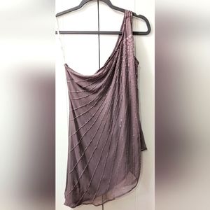 FOREVER 21, One shoulder, beautiful Beaded/Sequin top, in Mauve. Size Large.